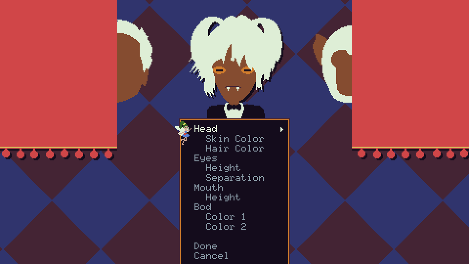 screenshot of character creation screen